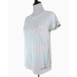 Athleta Size S Organic Daily Printed Tee Kai Gentle Blue Tie Dye (A)